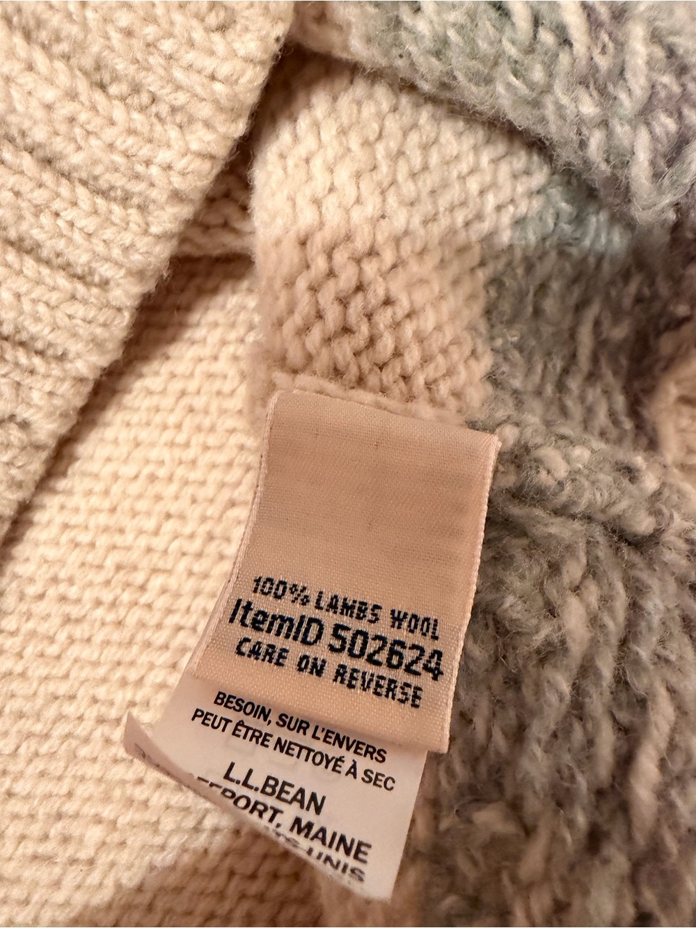 L.L.Bean 100% Lambswool Fair Isle Nordic Sweater Medium - Picture 4 of 5